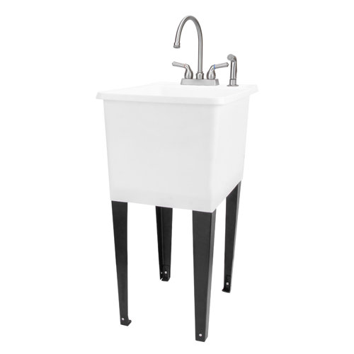 UtilitySink 23.25" L x 17.75" W Free Standing Laundry Sink With Faucet
